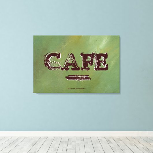  Cafe Kitchen Canvas Afdrukken - Groen geborsteld (Insitu (Houten vloer))