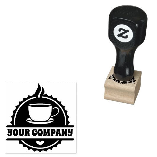 Café koffiebedrijf Naam Rubberstempel (Gestempeld)