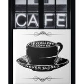 Café Koffiebekerteken zwart-wit Tegeltje