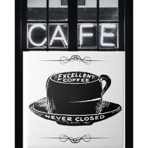 Café Koffiebekerteken zwart-wit