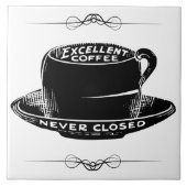 Café Koffiebekerteken zwart-wit Tegeltje (Voorkant)
