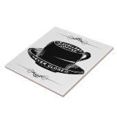 Café Koffiebekerteken zwart-wit Tegeltje (Zijkant)