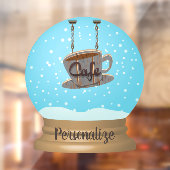 Café koffiebord sneeuw wereldbol raam klampen raamsticker (Vel 2)