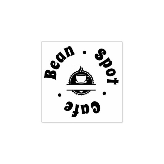Café koffiekop logo afbeelding rubberstempel (Afrduk)