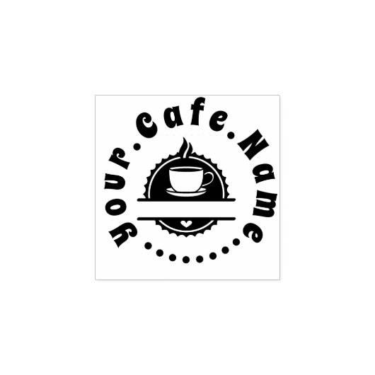 Café koffiekop logo afbeelding rubberstempel (Afrduk)