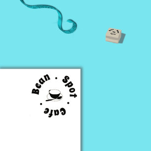 Café Koffiekopje & Lepel Logo Rubberstempel