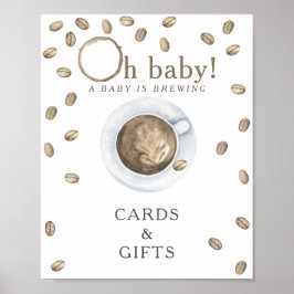 Cafe koken baby shower Kaarten en Cadeaus Poster