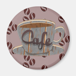 Cafe Kopje Koffie en Koffiebonen Magneet
