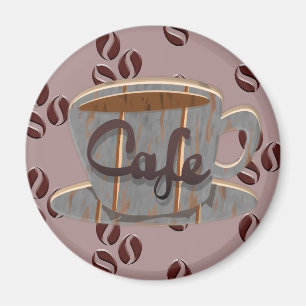 Cafe Kopje Koffie en Koffiebonen Magneet