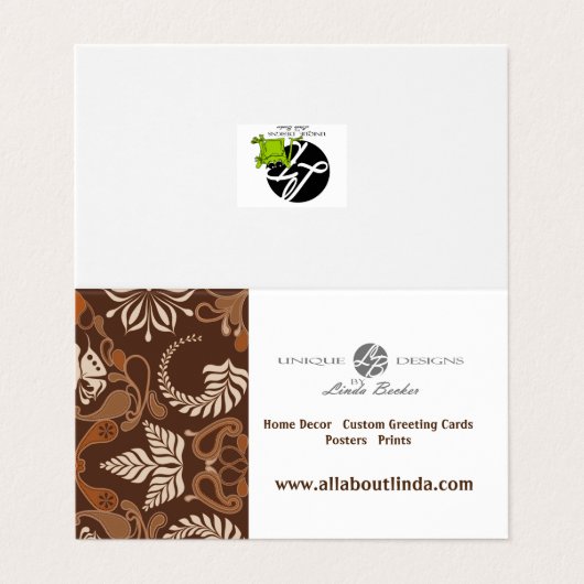 Cafe Latte  Adverteren Visitekaartje (Buitenkant ongevouwen)