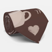 Cafe Latte Brown Coffee Cup Stropdas (Opgerold)