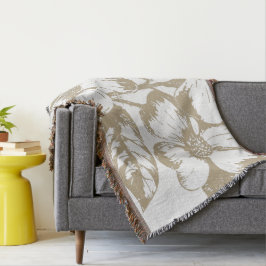 Cafe Latte Dogwood Floral Deken