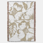 Cafe Latte Dogwood Floral Deken (Voorkant Verticaal)