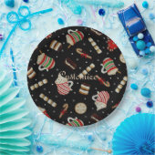 Cafe Latte kerstcadeaupapier, Bord (Feest)