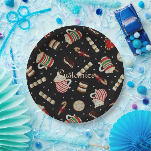 Cafe Latte kerstcadeaupapier, Bord (Feest)