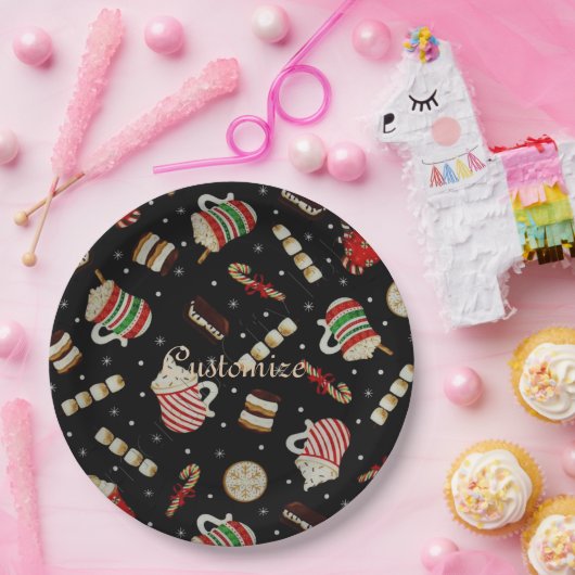 Cafe Latte kerstcadeaupapier, Bord (Feest)