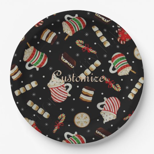 Cafe Latte kerstcadeaupapier, Bord (Voorkant)