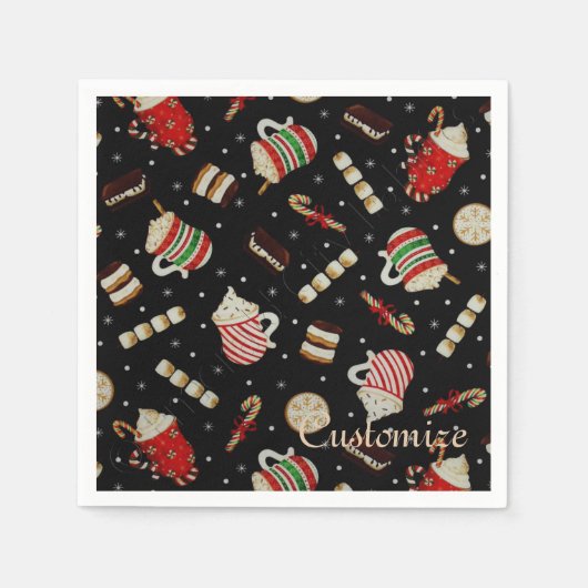 Cafe Latte Kerstkoffie Napkins Servetten (Voorkant)