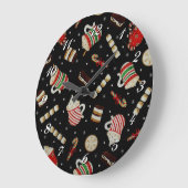 Cafe Latte Kerstkoffiewandklok Grote Klok (Hoek)