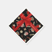 Cafe Latte Kerstmis Coffee Red Ribbon Napkins Servetten (Hoek)