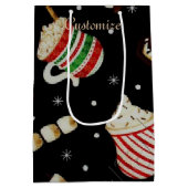 Cafe Latte Kerstmis Koffie Gift Bag Medium Cadeauzakje (Achterkant)