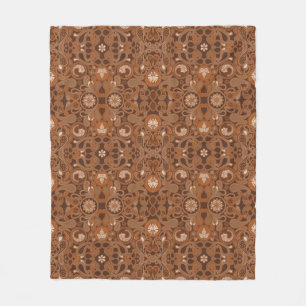 Cafe Latte Paisley Soft Fleece Blanket Deken