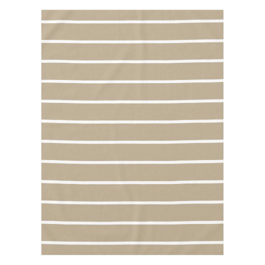 Cafe Latte White Pinstripe Tafelkleed (Voorkant)