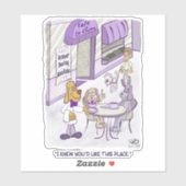 Cafe Le Chien Custom-Cut-Stickers Sticker (Vel)