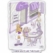 Cafe Le Chien Custom-Cut-Stickers Sticker (Voorkant)