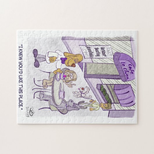 Cafe Le Chien Puzzle Legpuzzel (Horizontaal)