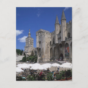 Cafe, Le Palais des Papes, Avignon, Vaucluse, Briefkaart