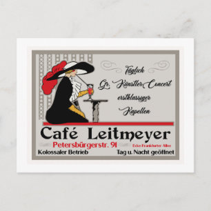 Café Leitmeyer, koffiewinkel in Duitse retro-stijl Briefkaart