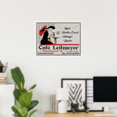 Café Leitmeyer, koffiewinkel in Duitse retro-stijl Poster (Thuiskantoor)