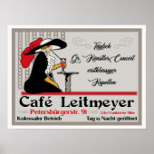 Café Leitmeyer, koffiewinkel in Duitse retro-stijl Poster (Voorkant)