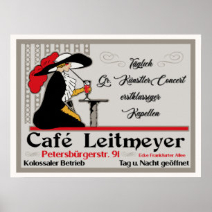 Café Leitmeyer, koffiewinkel in Duitse retro-stijl Poster
