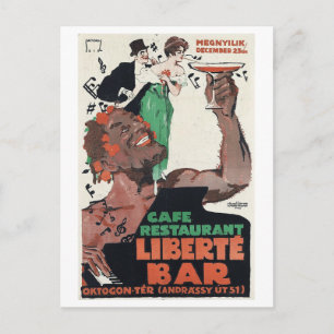 Café Liberte Bar, Hongarije, Vintage 1918 Briefkaart