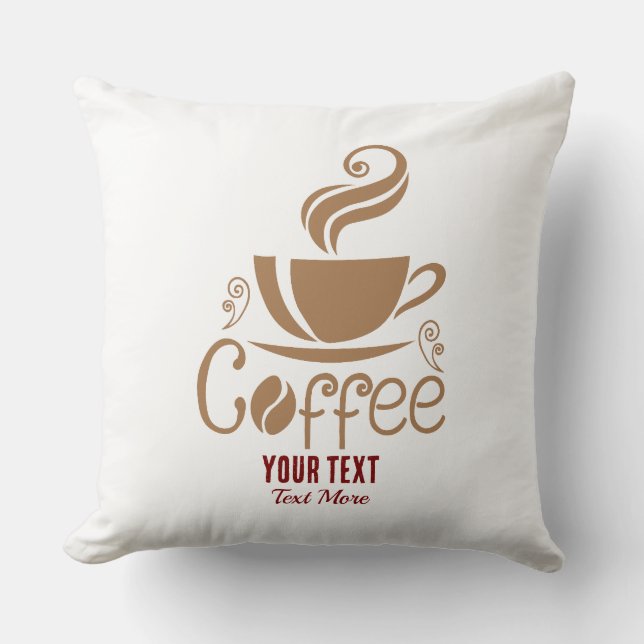 Café Liefhebber Design – Minimaal Beker Grafisch Kussen (Voorkant)