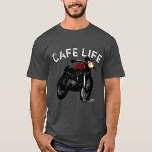 Cafe Life Cafe Racer  Motorcycle T-Shirt