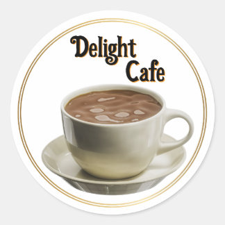 Cafe logo ronde sticker