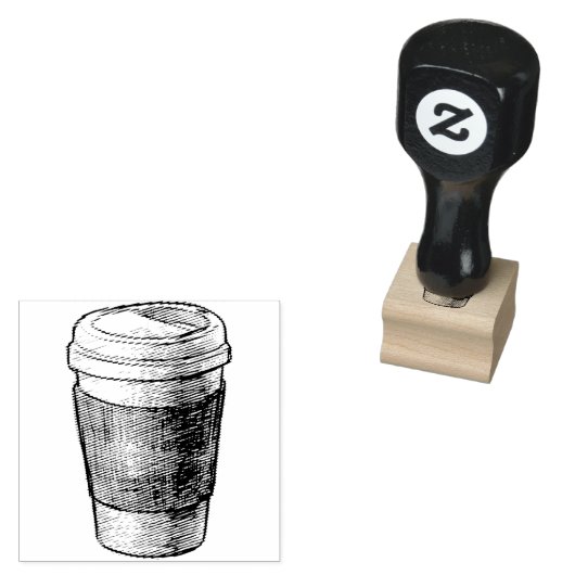 Café loyaliteit koffiekopje eco rubberstempel (Gestempeld)