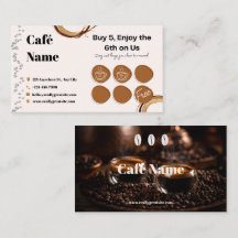 Café loyaliteit stempelkaart bruin beige