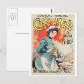 Cafe Malt  koffie Drink en art. Briefkaart (Voorkant / Achterkant)