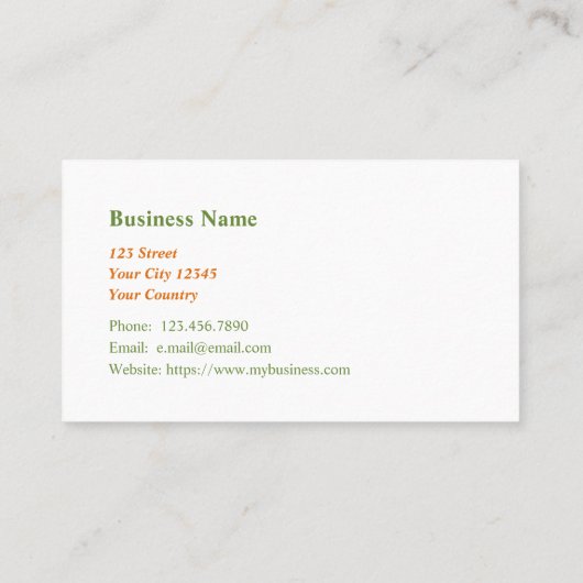 Café Manager Cafeteria Catering Visitekaartje (Achterkant)