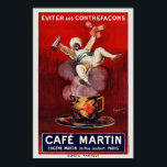 Cafe Martin French Art Deco Vintage Poster 1921<br><div class="desc">kunstdeco adverteren poster uit Frankrijk. Publicatie in 1921. Onze posters zijn reproducties van hoge kwaliteit op basis van professionele scans met een zeer hoge resolutie van de originelen. Bij ons handmatig retoucheren wordt geen gebruik gemaakt van filters die originele details of textuur verwijderen die u in de oorspronkelijke prints ziet....</div>