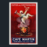 Cafe Martin French Art Deco Vintage Poster 1921<br><div class="desc">kunstdeco adverteren poster uit Frankrijk. Publicatie in 1921. Onze posters zijn reproducties van hoge kwaliteit op basis van professionele scans met een zeer hoge resolutie van de originelen. Bij ons handmatig retoucheren wordt geen gebruik gemaakt van filters die originele details of textuur verwijderen die u in de oorspronkelijke prints ziet....</div>