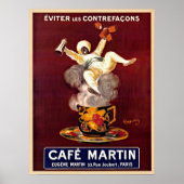 Cafe Martin  Paris Frankrijk Adverteren Poster (Voorkant)