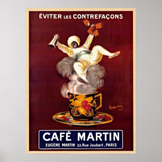 Cafe Martin  Paris Frankrijk Adverteren Poster (Voorkant)