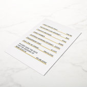 Café Menu Fun Unique Save the Date Folie Uitnodiging (Gedraaid)