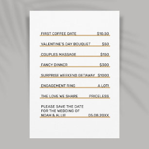 Café Menu Fun Unique Save the Date Invitation Kaart