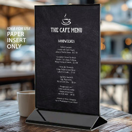 Cafe Menu QR code bestellen zwart papier inserts